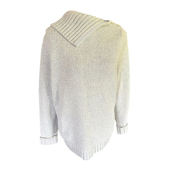 Chaps Light Blue Rib Collar Cotton Blend Sweater 1X - Picture 2 of 6